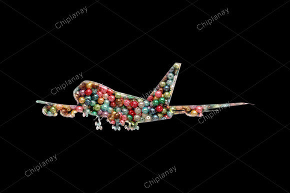 Airplane Pilot Beads Colorful Embroidery