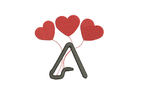 Alphabet Letter A with Red Love Heart