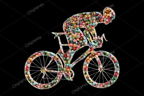 Bike Bicycle Beads Colorful Embroidery