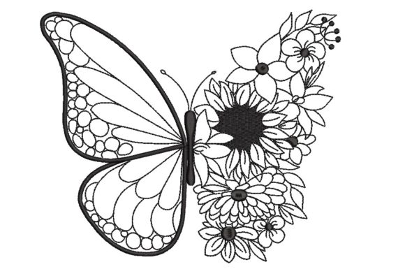 Butterfly with Flower