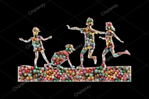 Children Kids Beads Colorful Embroidery
