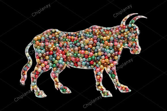 Cow Bull Beads Colorful Embroidery