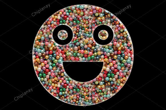 Emoji Smilie Beads Colorful Embroidery