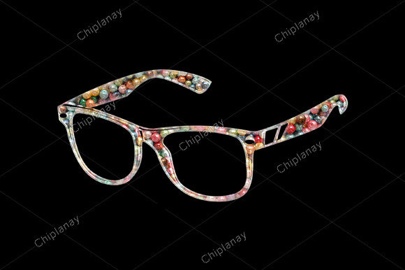 Eye Glasses Beads Colorful Embroidery