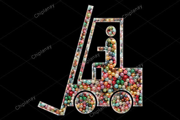 Forklift Beads Colorful Embroidery