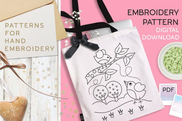 Hand Embroidery Pattern Birds