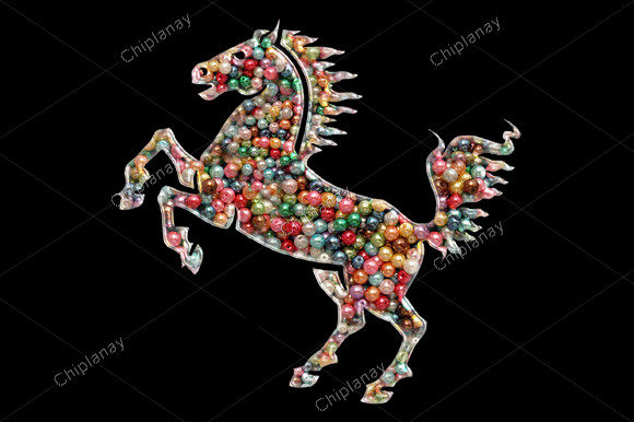 Horse Beads Colorful Embroidery