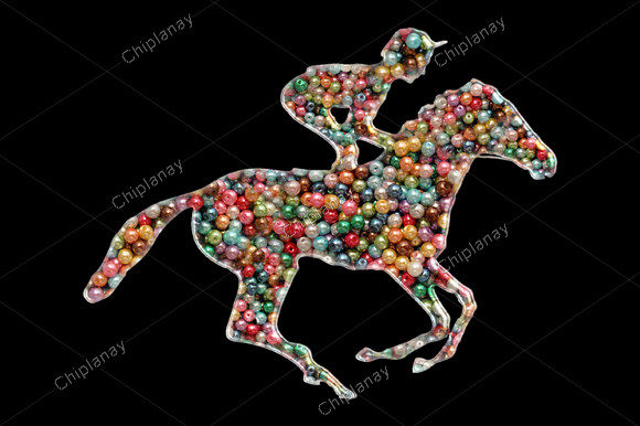 Horse Rider Beads Colorful Embroidery