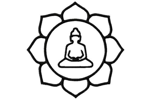 Meditating Buddha Black White
