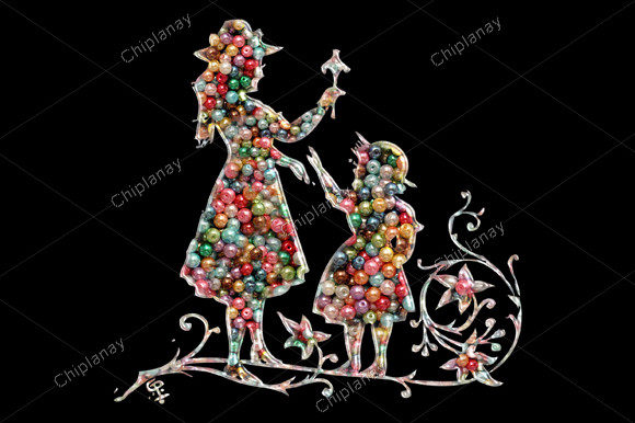 Mother Mom Beads Colorful Embroidery