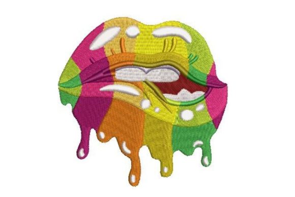 Multi-Colored Dripping Lips