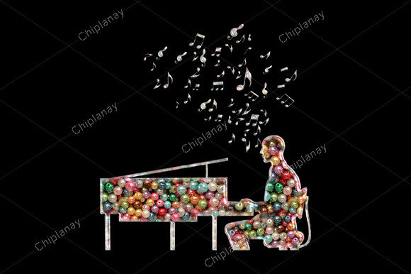Piano Music Beads Pianist Embroidery