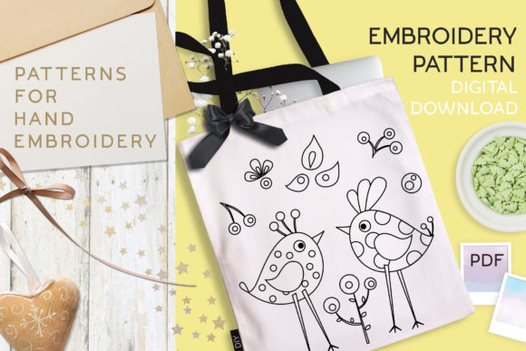 Polka Dots Birds Embroidery