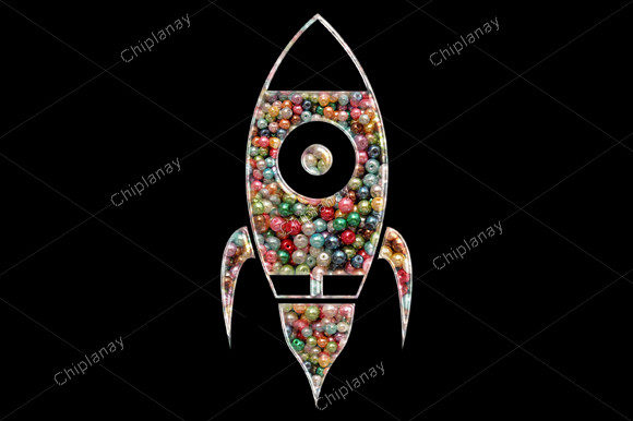 Rocket Shuttle Beads Colorful Embroidery