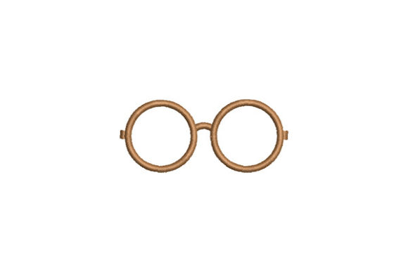Round Glasses Satin Stitch