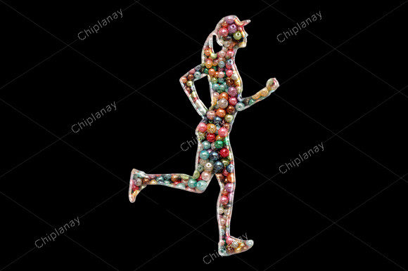 Runner Sports Beads Colorful Embroidery