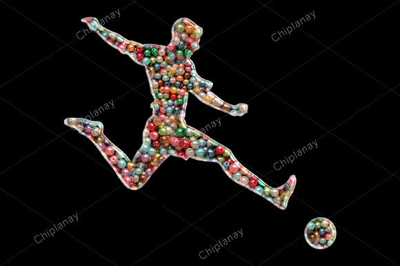 Soccer Football Bead Colorful Embroidery