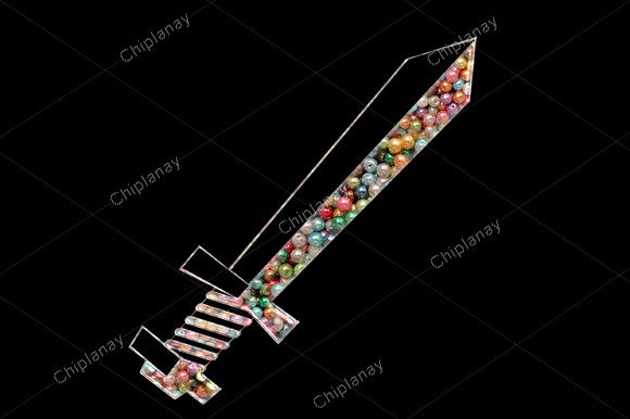 Sword Knife Beads Colorful Embroidery