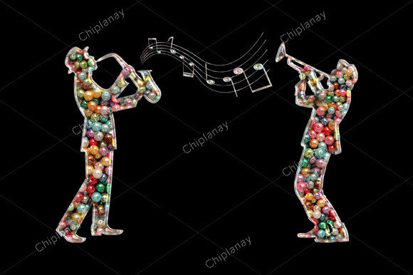 Trumpet Music Beads Colorful Embroidery