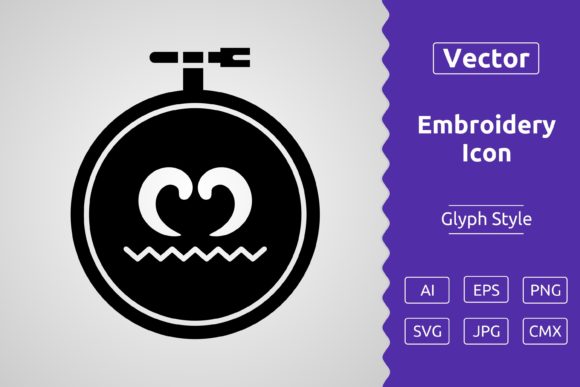 Vector Embroidery Glyph Icon