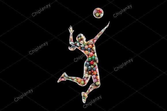 Volleyball Beads Colorful Embroidery